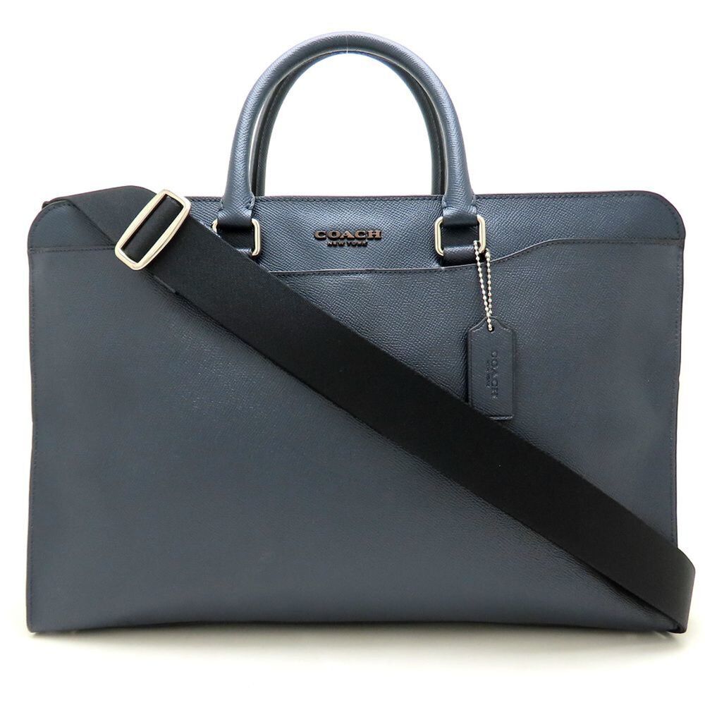 COACH Beckett Structured Briefcase F72988 Business Bag Leather Navy Men's 353469